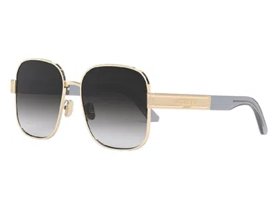 Pre-owned Dior Women's  Square Sunglasses In Shiny Gold/grey (signatures5u B0a1)