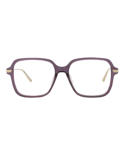 Pre-owned Dior Women's  Squareframe Acetate Optical Frames In Violet Gold Transparent (cd50056i/54/081) In Multi