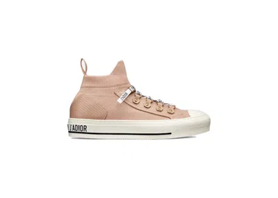 Pre-owned Dior Women's  Walk'n' Nude Knit Sneakers In Beige