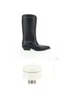 Dior Embroidered Block Heel Mid-calf Boots