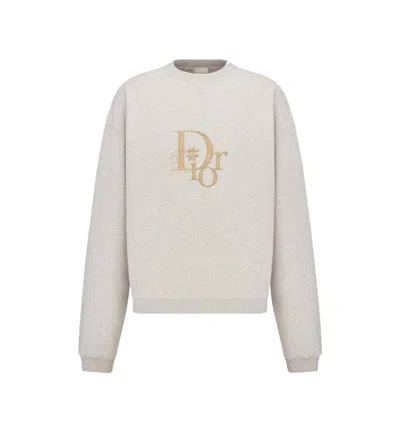 Pre-owned Dior Women's  X Erl Oversized Sweatshirt In Heathered Gray Cotton Fleece