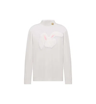 Pre-owned Dior Women's  X Erl Relaxedfit Longsleeved T-shirt In White Cotton Jersey