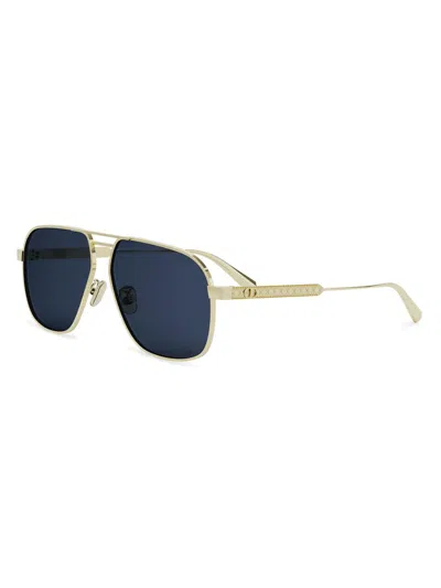 Dior Cannage A3u Blue Pilot Ladies Sunglasses Cd40184u 10v 58