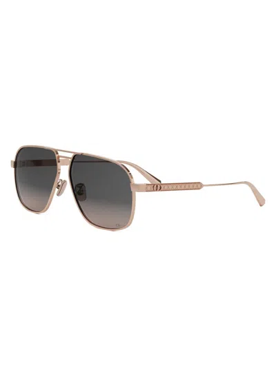 Dior Women's Cannage A3u 58mm Square Sunglasses In Metallic