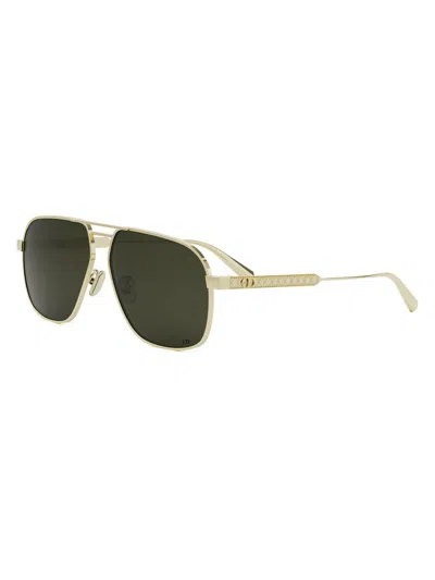 Dior Cannage A3u B0c0 Oro Sunglasses In Green