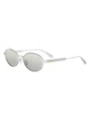 Dior Women's Cannage R1u 53mm Oval Sunglasses In Silver