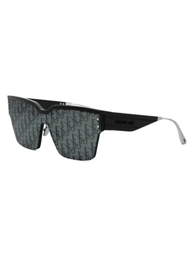 Dior Club M4u Sunglasses In Black/gray Mirrored Solid