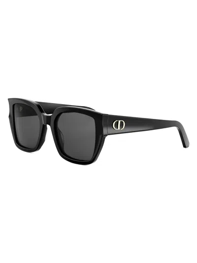 Dior Women's Glow S1i 53mm Square Sunglasses In Black