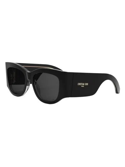 Dior Nuit S1i Smoke Butterfly Ladies Sunglasses Cd40168i 01a 54 In Blkhrnsmk