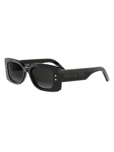 Dior Pacific Logo Square Acetate Sunglasses In Black