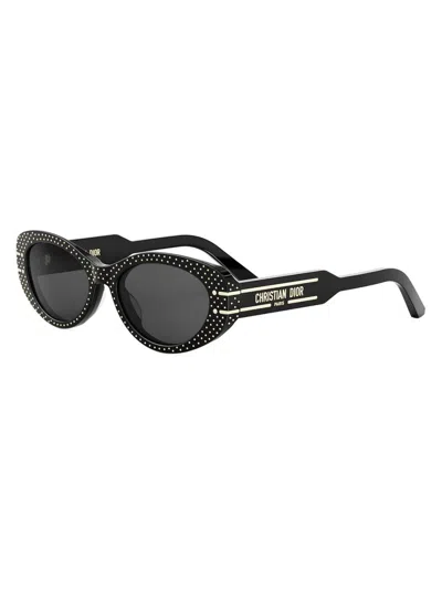 Dior Women's Signature B8u 53mm Studded Butterfly Sunglasses In Orange