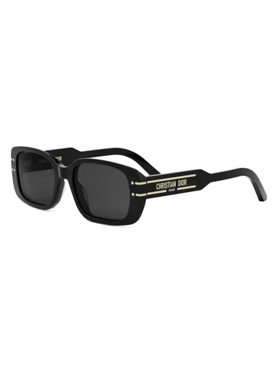 Dior Women's Signature S12i 53mm Rectangular Sunglasses In Black