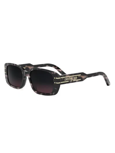 Dior Women's Signature S12i 53mm Rectangular Sunglasses In Brown