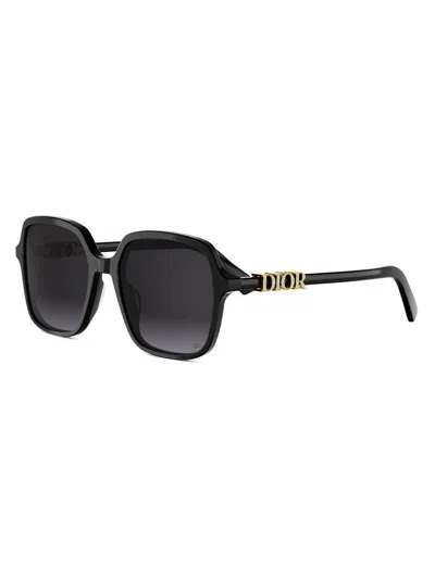 Dior Treasure S1i Acetate Square Sunglasses In Black