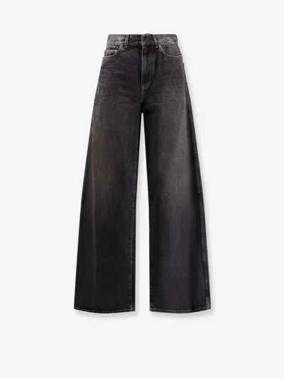 Dior Women Flared Black Stone-washed Denim Jeans In Gray