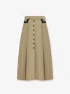 Dior Women Flared Midi Cotton Skirt In Metallic