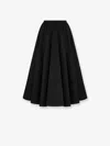 Dior Flared Silk Faille Midi Skirt In Black