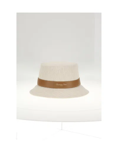Dior Women Hat Teddy D Oblique In White