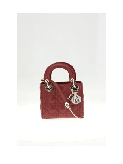 Dior Women Lady  Mini With Charms Strasse In Burgundy
