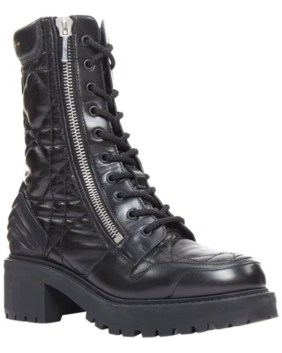 Dior Women's Leather Black Quilted Combat Boot (authentic Pre-loved)