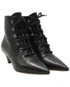 Dior Women's Leather Lace-up Pointed-toe Bootie (authentic Pre-loved) In Black