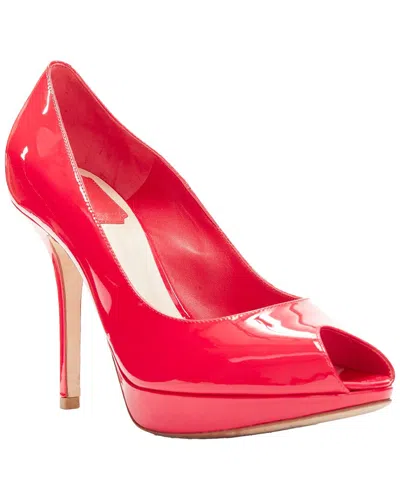 Pre-owned Dior Women's Leather Neon Patent Leather Peep Toe Platform Pump (authentic  Pre-loved)