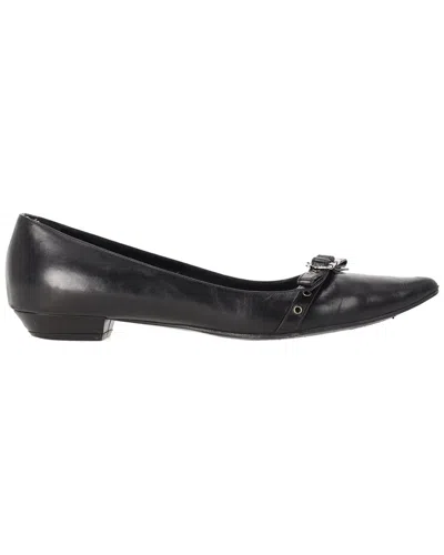 Pre-owned Dior Women's Leather Pointed Toe Ballet Flat (authentic Pre-loved)