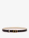 Dior Women Leather Saddle Belt In Brown