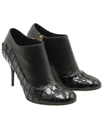 Dior Serpent Ankle High Heel Boots In Black Leathe