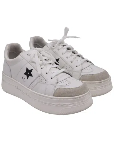 Pre-owned Dior Women's Leather Star Platform Sneaker (authentic Pre-loved)