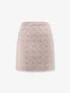 Dior Women Macrocannage Cotton Blend Tweed Mini Skirt In Neutral