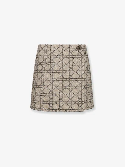 DIOR DIOR WOMEN MACROCANNAGE COTTON BLEND TWEED SHORTS
