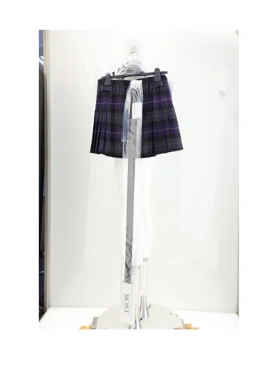 Dior Women Mini Kilt Skirt Tartan Viola Must Buy In Pink
