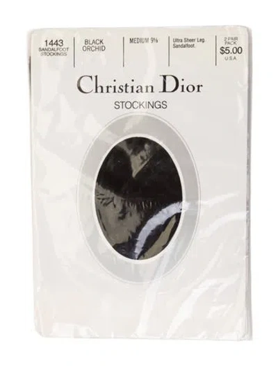 Pre-owned Dior Women's Nylon Medium Stockings In Black