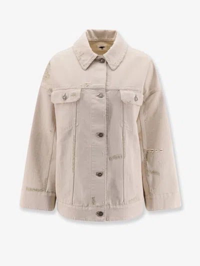Dior Women Oversize Cotton Jacket With Belt In Multi