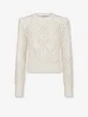 Dior Women Perforated Cotton Sweater In Neutral