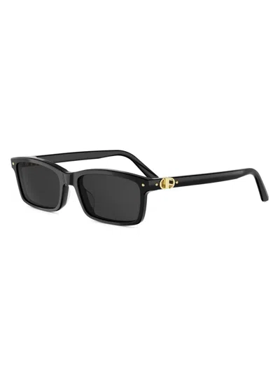 Dior Petit Cd S1i Acetate Rectangular Sunglasses In Black