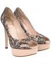 Dior Women's Polyester Lace Detail Peep-toe Pump (authentic Pre-loved) In Brown