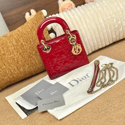 Dior Women Pre-loved Bag Very Good Condition In Red