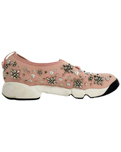 Dior Women's Sequin Fusion Crystal-embellished Slip-on Sneaker (authentic Pre-  Loved) In Pink