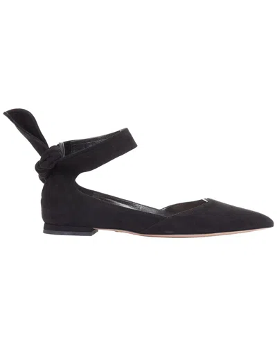 Pre-owned Dior Women's Suede Ankle Bow Flat (authentic Pre-loved) In Black