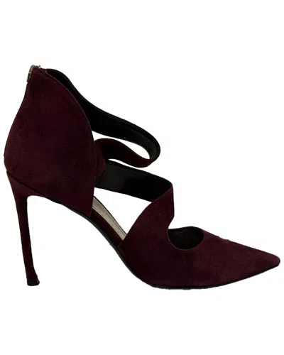 Dior Women's Suede Strappy Pointed-toe Pump (authentic Pre-loved) In Burgundy