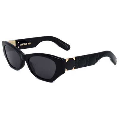 Dior Women's Lady 95.22 B1i Butterfly Sunglasses In Shiny Black Smoke