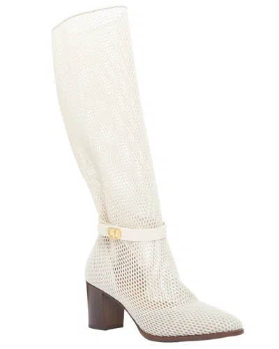 Pre-owned Dior Women's Synthetic Empreinte Montaigne Mesh Heeled Boot (authentic Pre-  Loved)