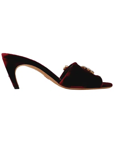 Pre-owned Dior Women's Velvet Soul Swarovski Rhinestones Mule (authentic Pre-loved)