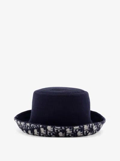 Dior Women Virgin Wool And Silk Cloche In Blue