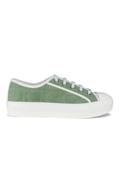 Dior Women Walk'n Faded Cannage Sneakers In Green