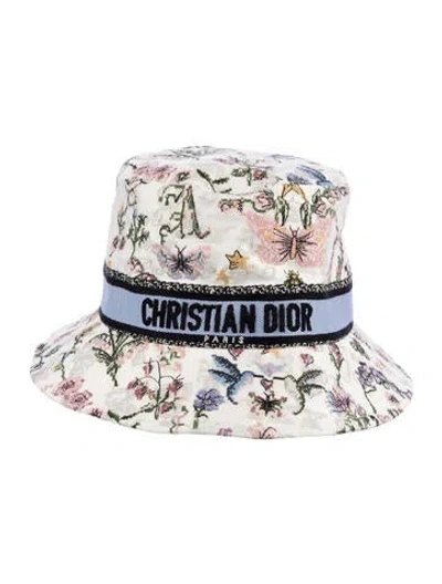 Pre-owned Dior Women's White Cotton Christian  Bucket Hat  W/tags