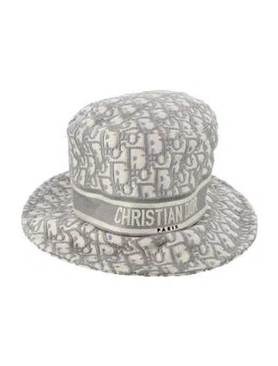 Pre-owned Dior Womens Cotton Bucket Hat In Blue/neutrals