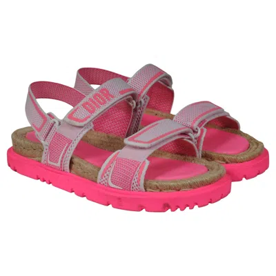 Pre-owned Dior Womens  Act Sandals Size Us 9.5 Eu 39.5 Pink Espadrille Technical Knit